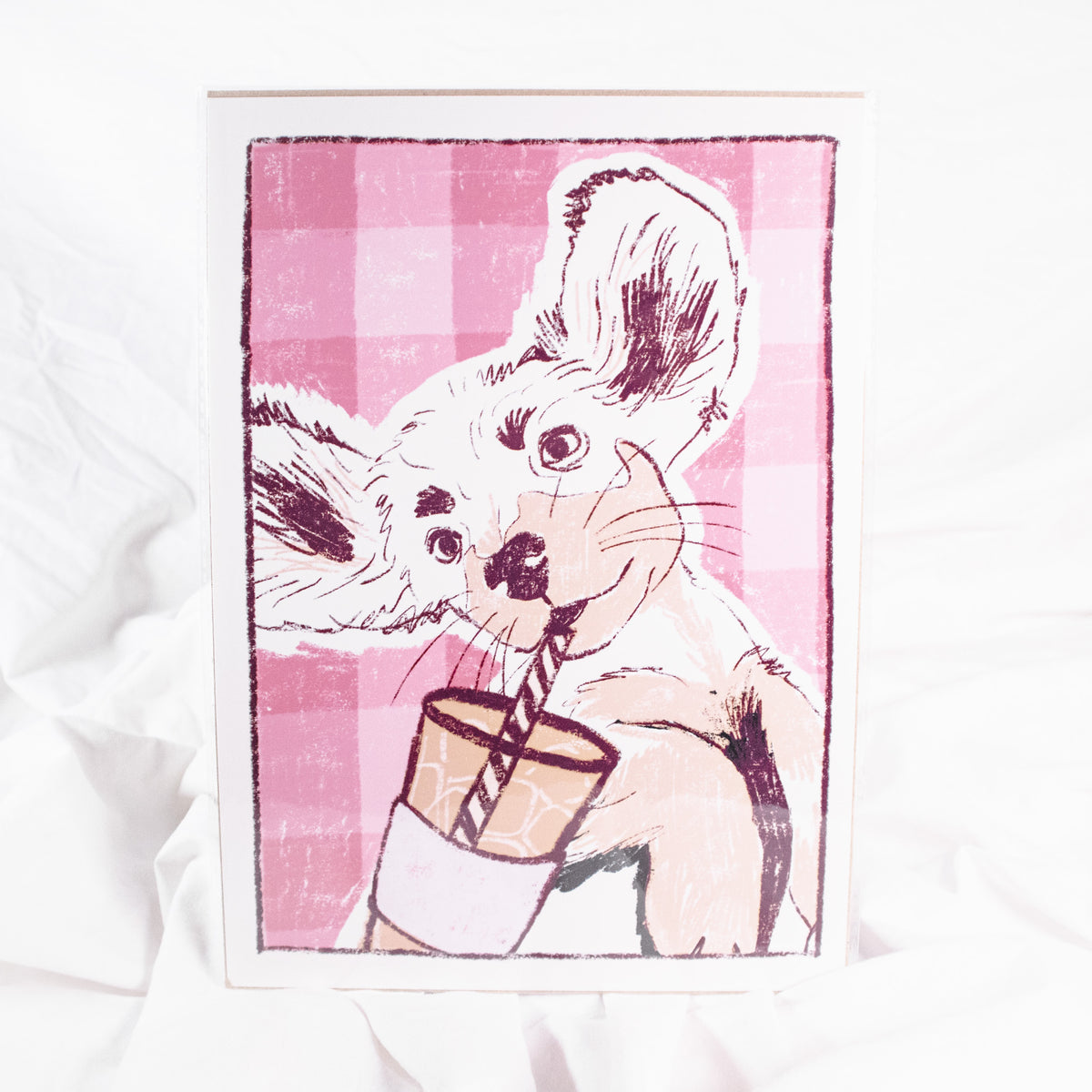 Dachshund Drinking Coffee Wall Art Print