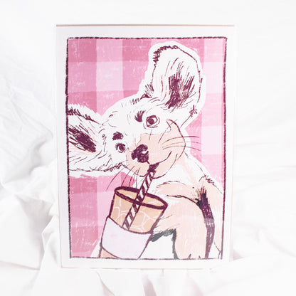 Dachshund Drinking Coffee Wall Art Print