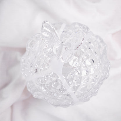 Quilted Glass Butterfly Trinket Box
