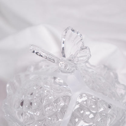 Quilted Glass Butterfly Trinket Box
