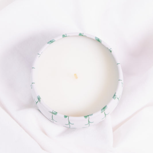 Green Vine Tin Candle