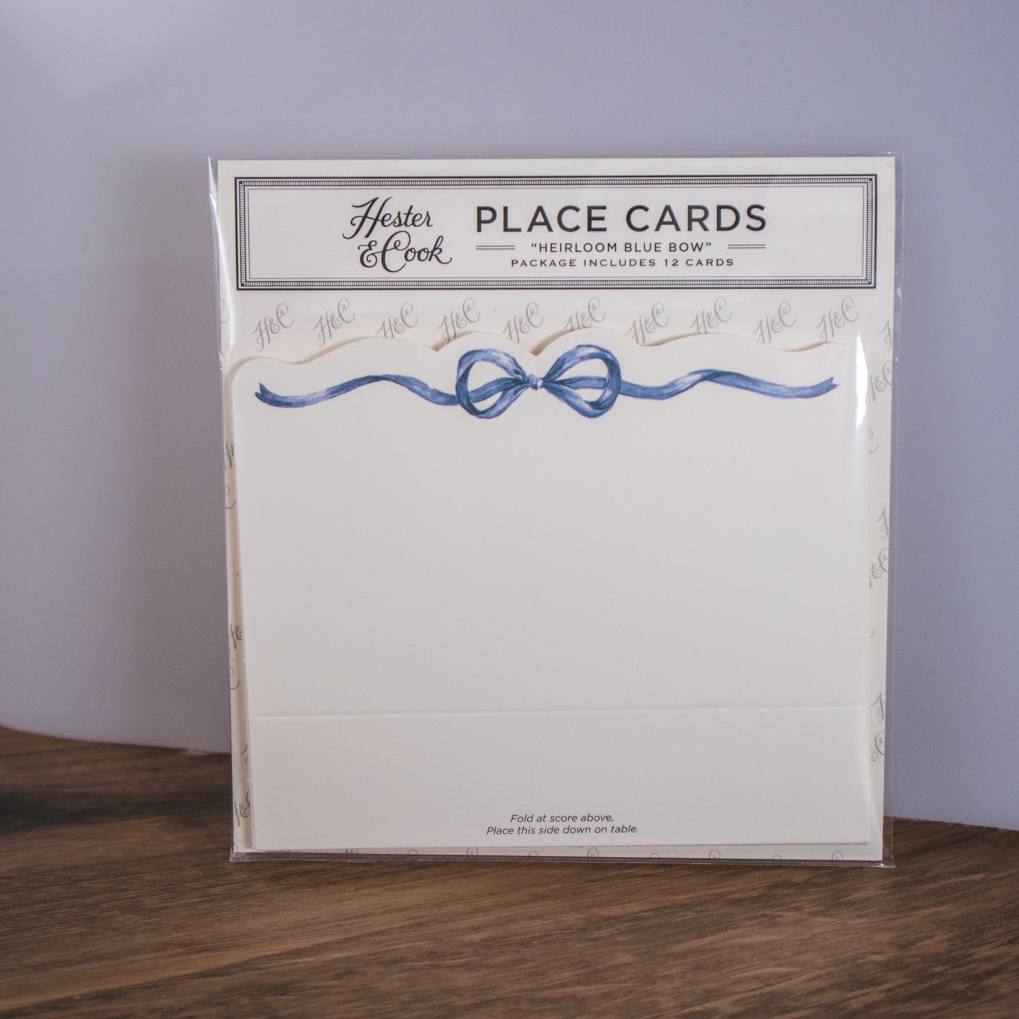 Blue Bow Place Cards