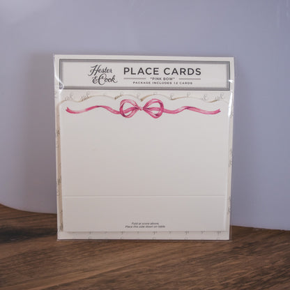Pink Bow Place Cards