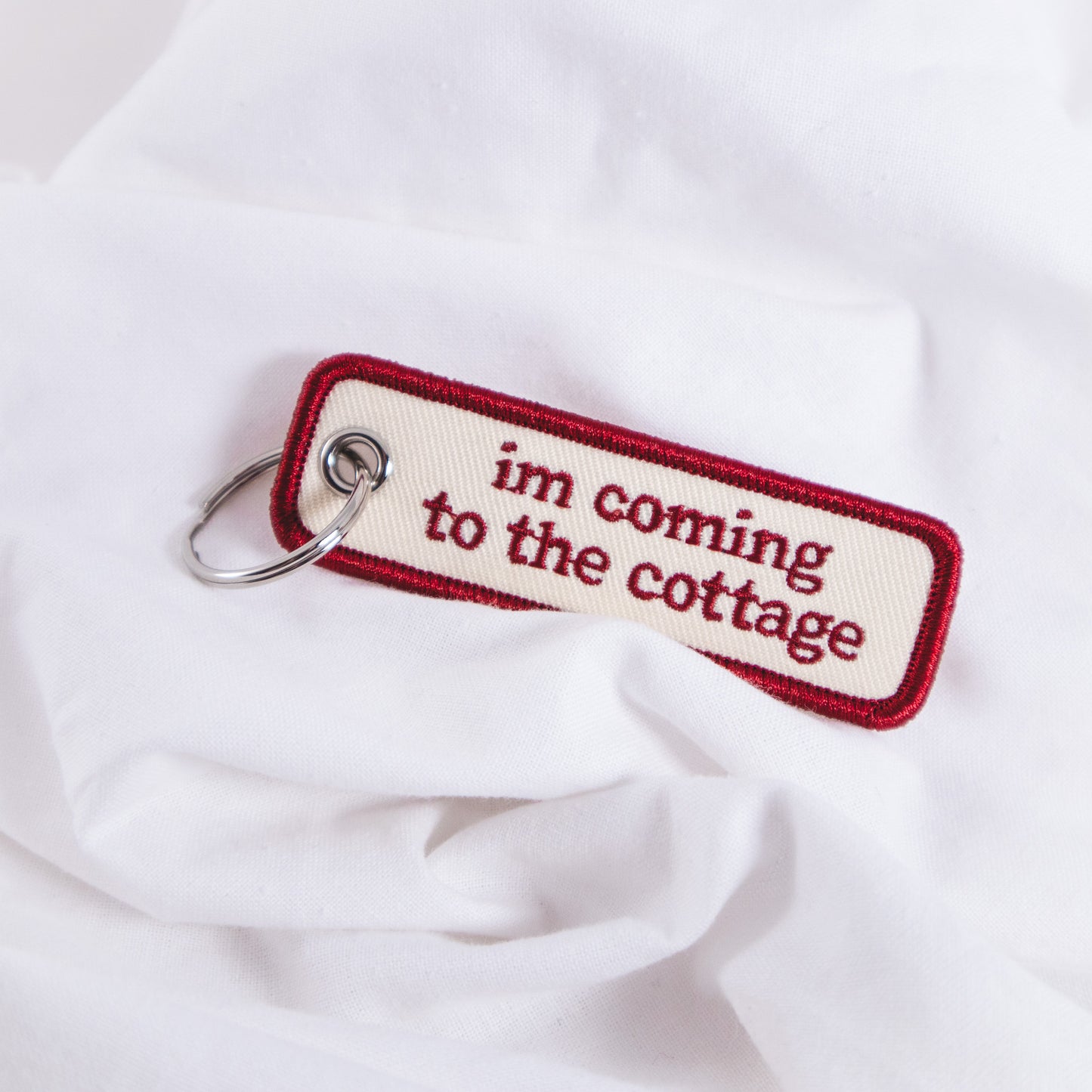 I'm Coming To The Cottage Embroidered Keychain