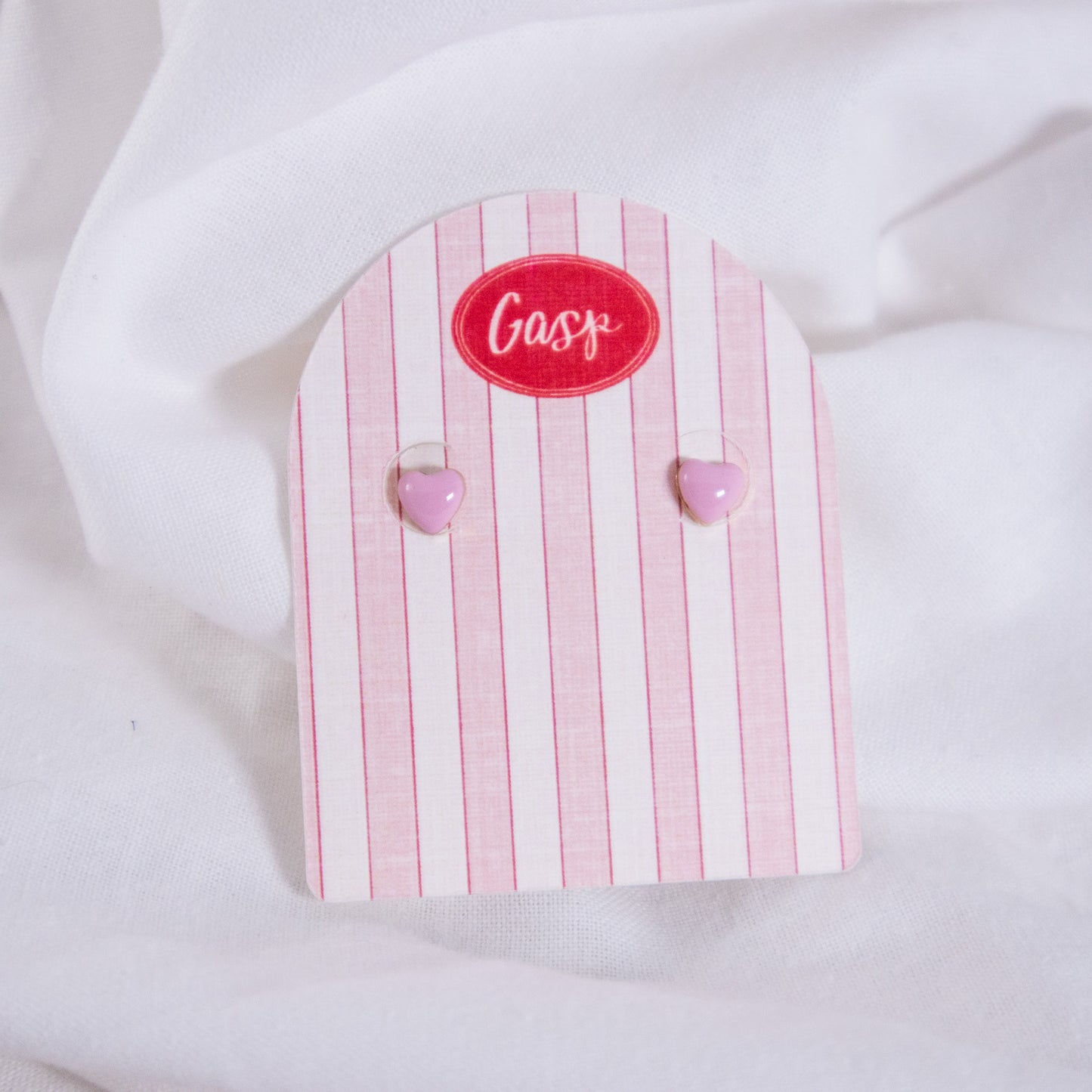 Pink Heart Stud Earrings