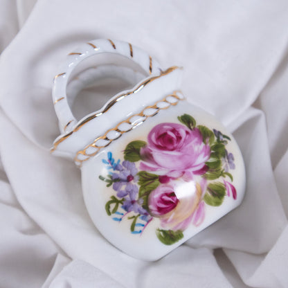 Mini Porcelain Floral Basket