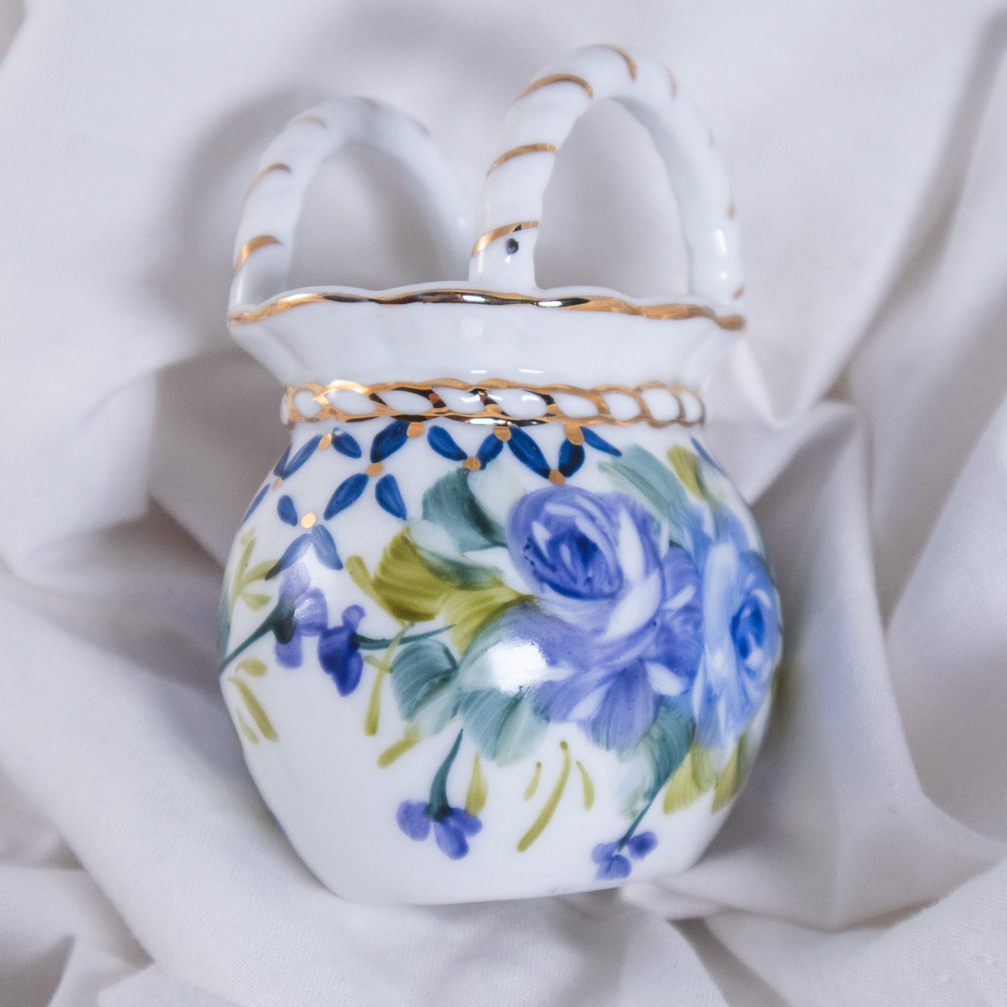 Mini Porcelain Floral Basket