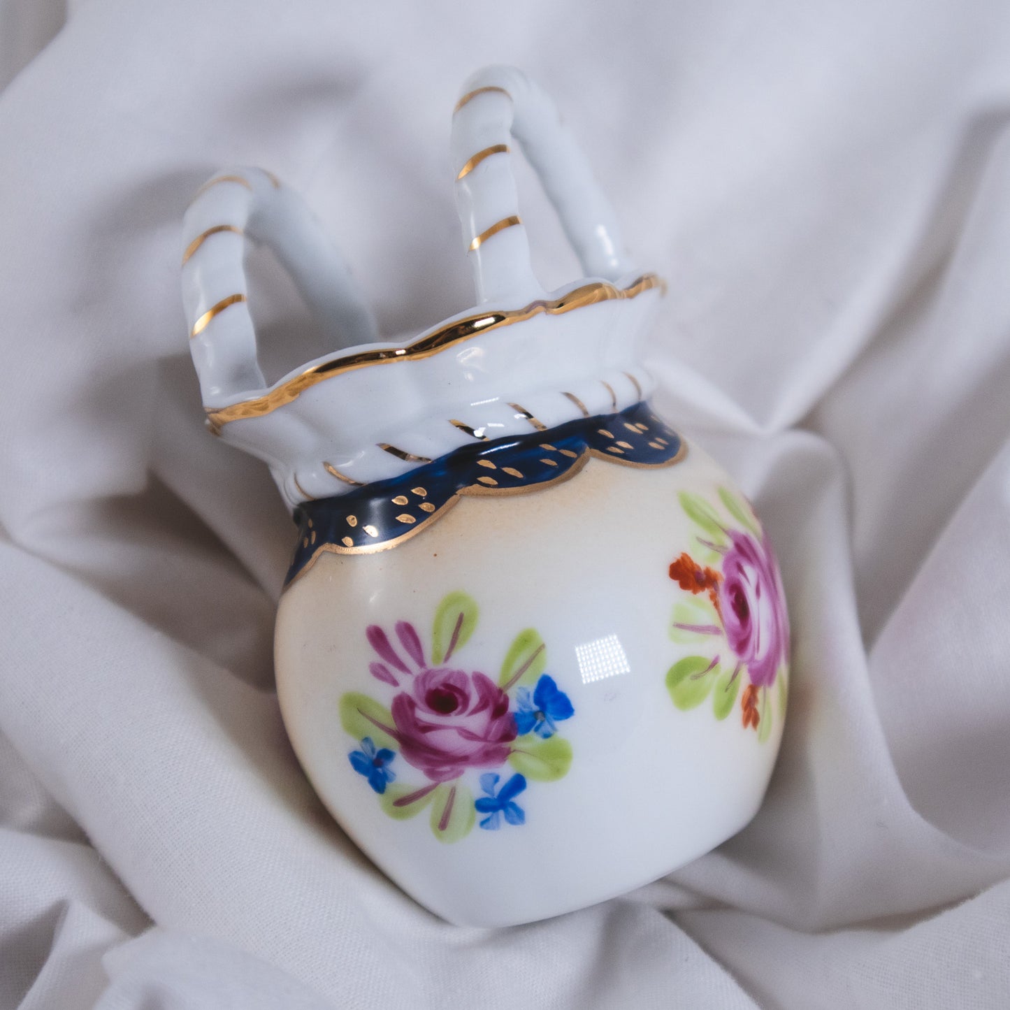 Mini Porcelain Floral Basket