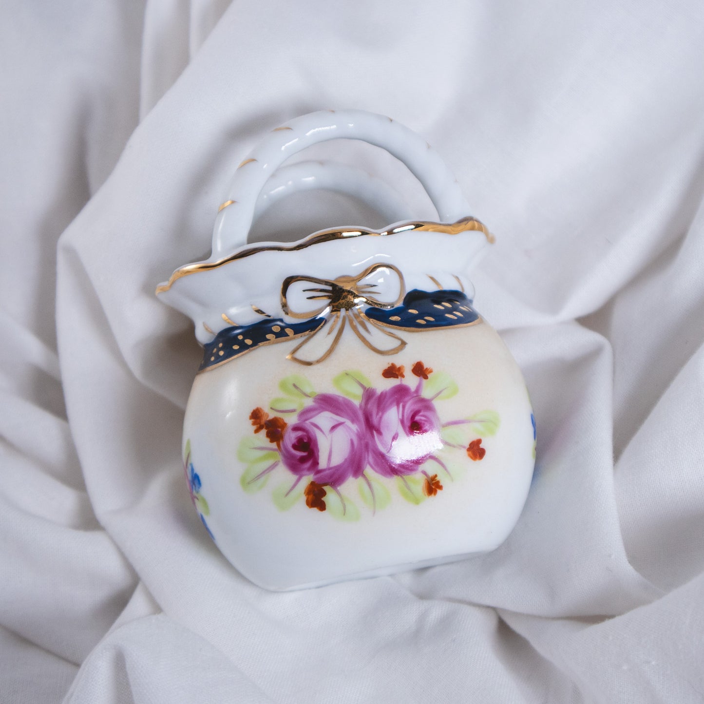 Mini Porcelain Floral Basket