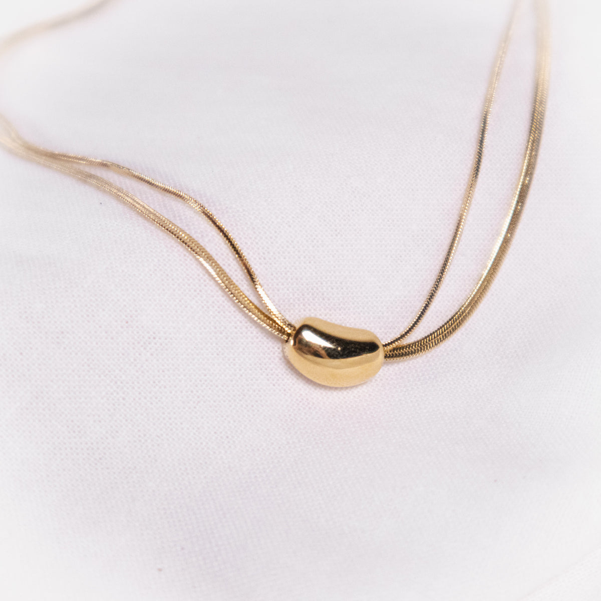 Double Strand Bead Slider Necklace