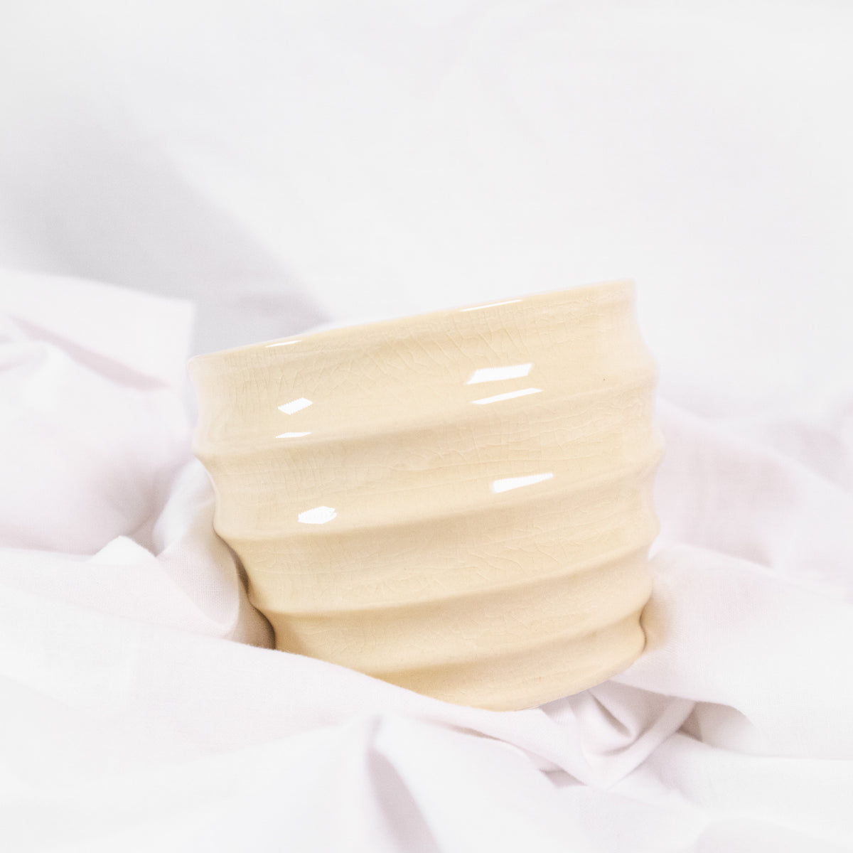 Ribbed Stoneware Container