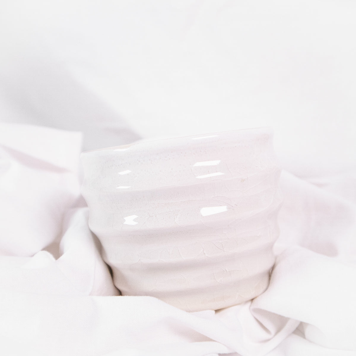 Ribbed Stoneware Container