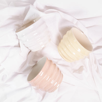 Ribbed Stoneware Container