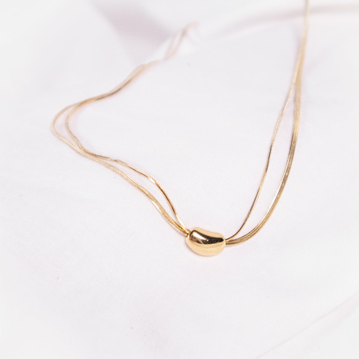 Double Strand Bead Slider Necklace