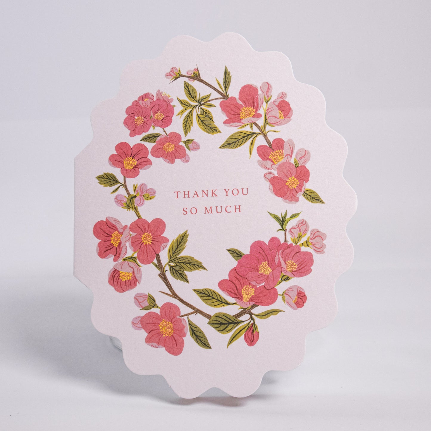 Oval Floral Thank You Greeting Card