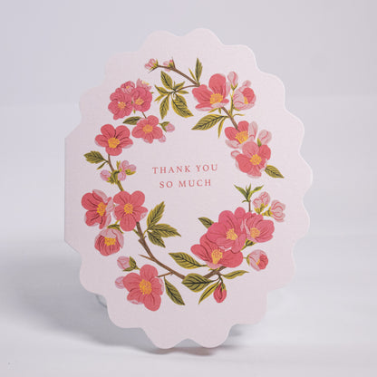 Oval Floral Thank You Greeting Card