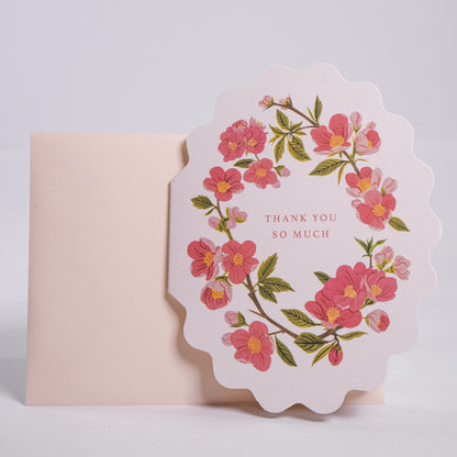 Oval Floral Thank You Greeting Card