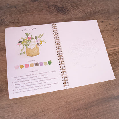 Bouquets Watercolor Workbook