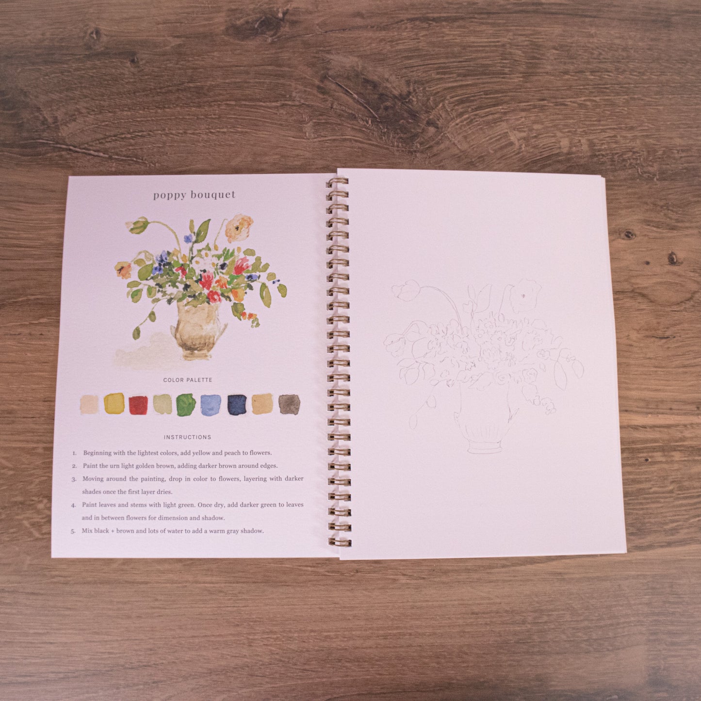 Bouquets Watercolor Workbook